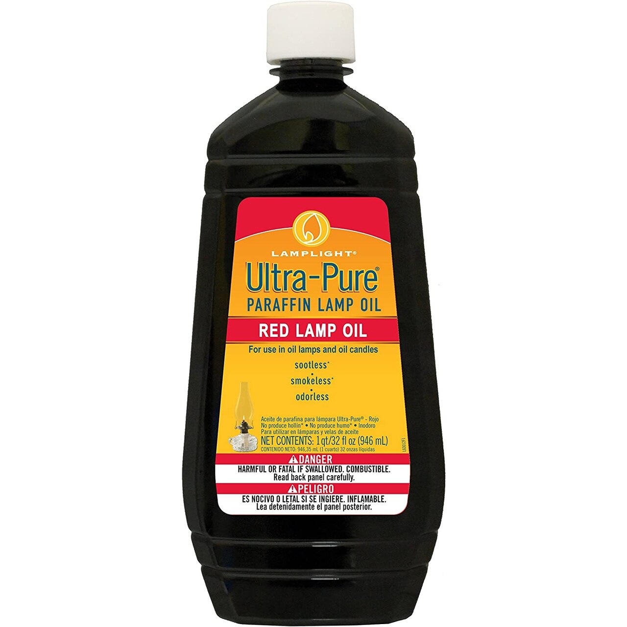 Lamplight Farms Ultra-Pure Clean-Burning Lamp Oil 99% Pure Paraffin 32 Oz Red